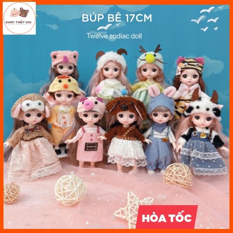 Búp Bê Barbie 17cm Có Khớp - Búp Bê Đồ Chơi Kèm Mũ, Quần Áo Và Giày