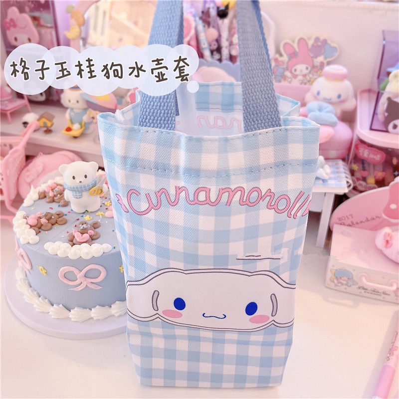 Túi Vải Canvas Đựng Dù / Bình Nước In Hoạt Hình Dễ Thương Tiện Dụng Cho Học Sinh