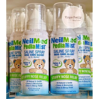 (Date 2027) Xịt mũi cho bé NeilMed Pedia Mist Saline Spray 75ml