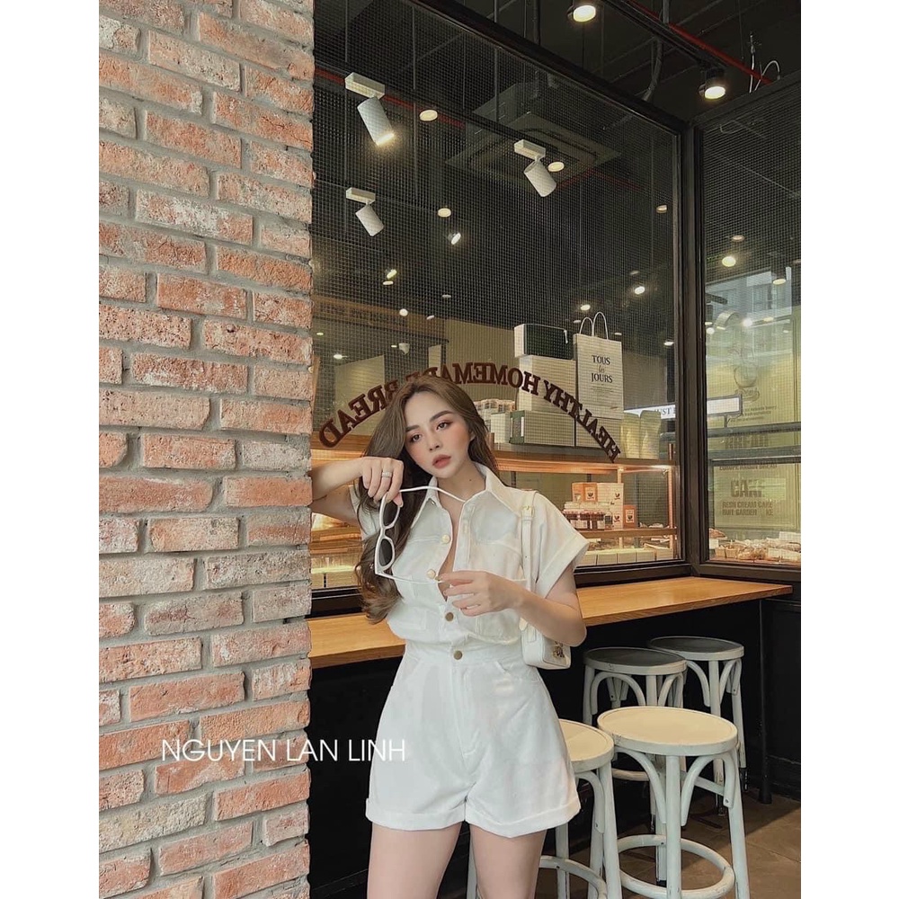 JUMPSUIT SƠ MI NHUNG TĂM