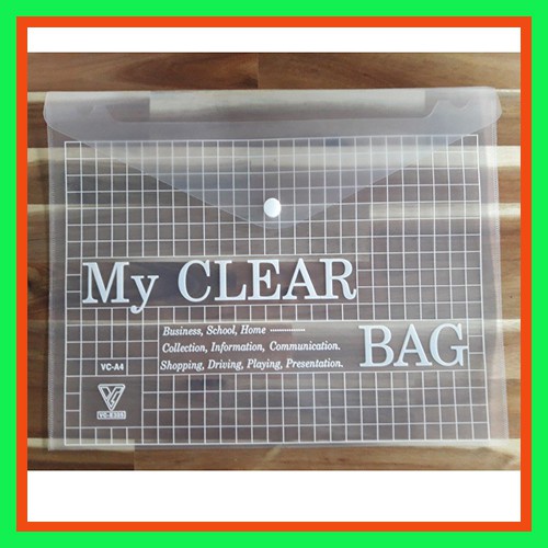 Túi đựng tài liệu my clear loại dày, Túi Clear bag A4