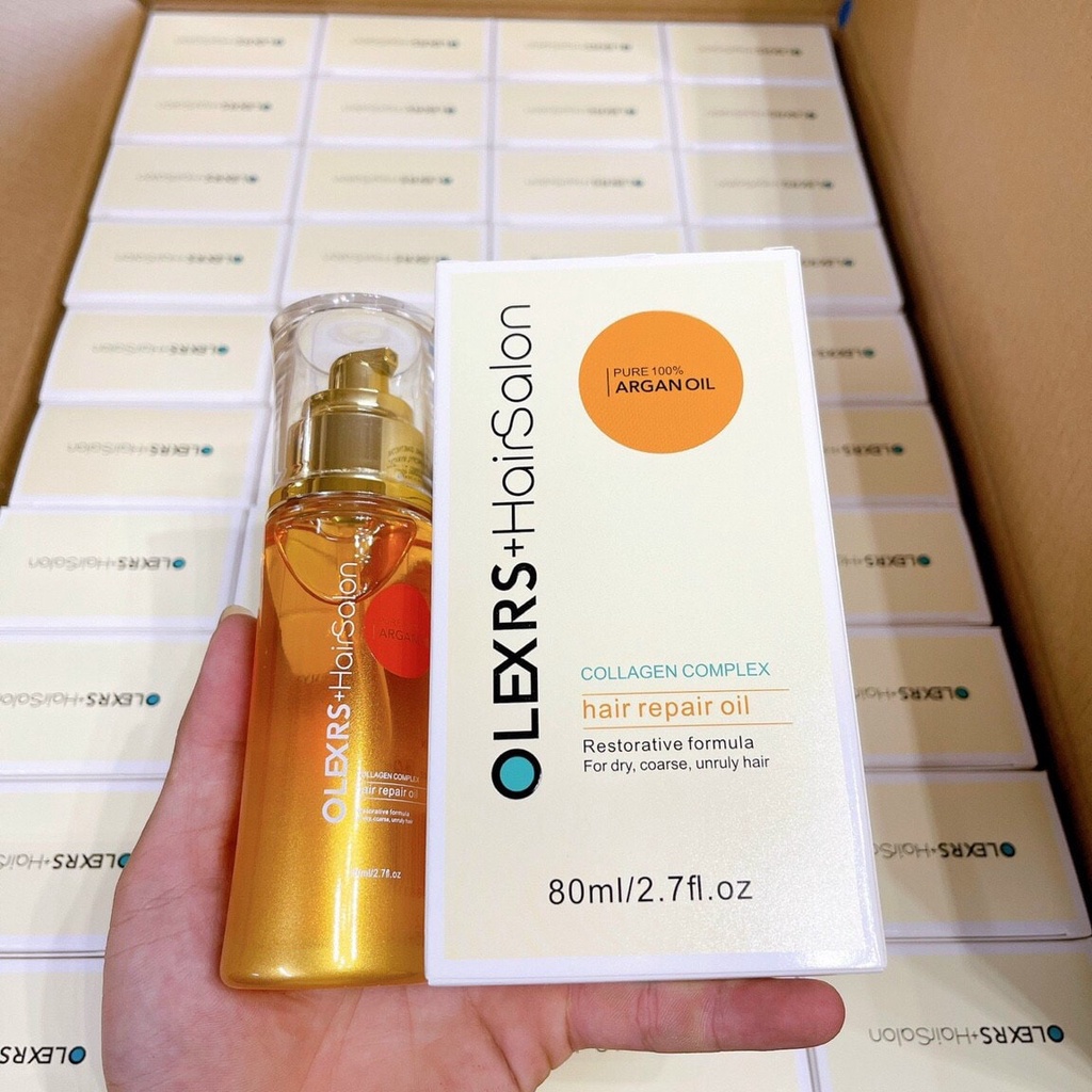 TINH DẦU DƯỠNG TÓC OLEXRS ARGAN OIL COLLAGEN COMPLEX HAIR REPAIR OIL 80ML