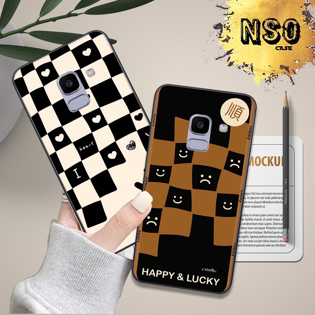 Ốp Samsung J4 / J6 PLUS / J6 in hình họa tiết Ca Rô Kẻ trái tim đẹp dễ thương Hot Trend 2023