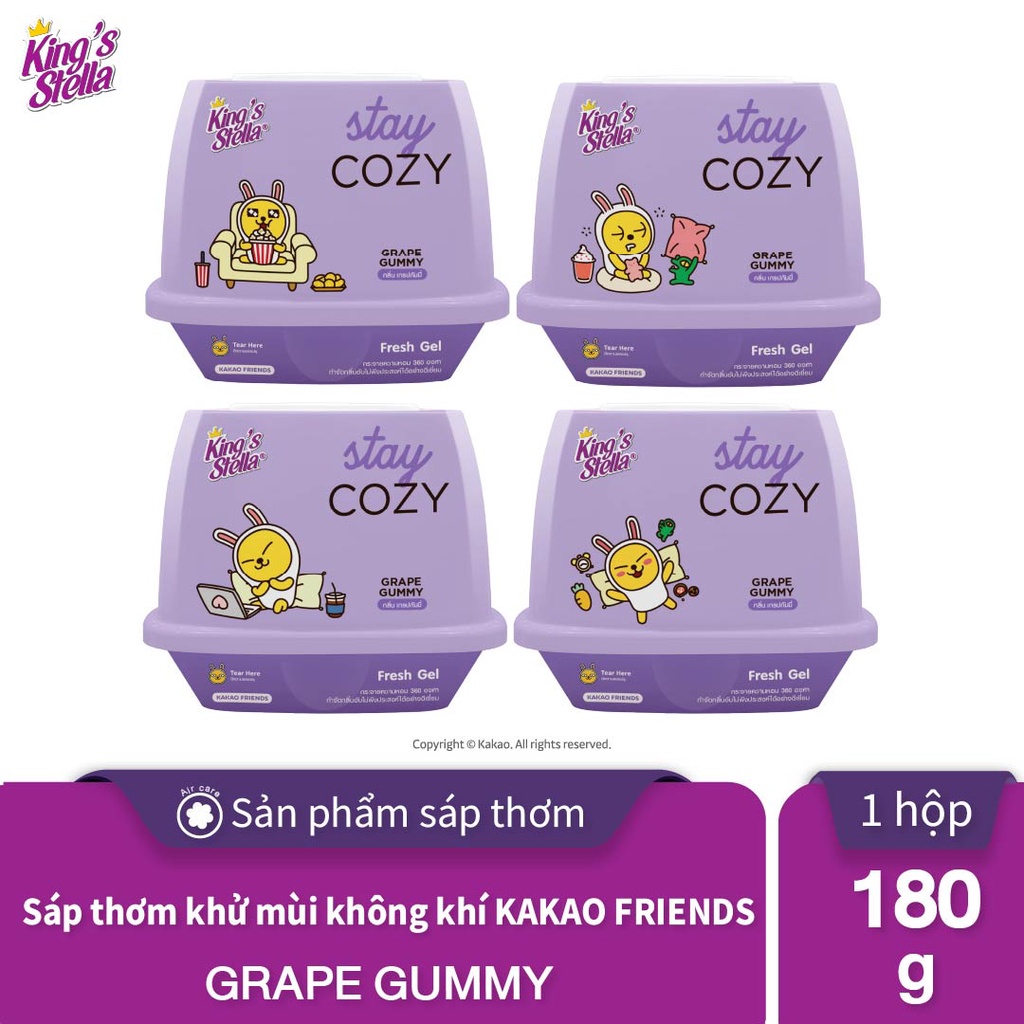 King's Stella x KAKAO FRIENDS Fresh Gel - Sáp thơm - Chiết xuất tự nhiên - Mùi hương dài lâu hơn 30 ngày - 180g
