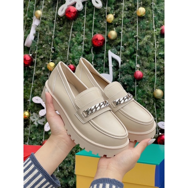 Giày Loafer nữ đế cao 4 phân - Giày da mềm - Bí Kíp Hack Dáng