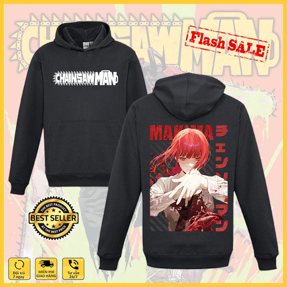 Áo hoodie Chainsaw Man - Áo Anime in hình Denji, Power, Makima, Pochita, Aki cực đẹp, mẫu mới siêu HOT