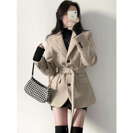ÁO VEST DẠ ĐAI EO 2 MẦU