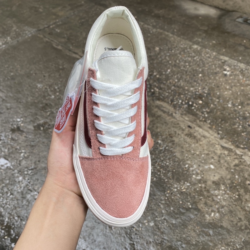 Giày Vans Old Skool Trắng Hồng Nữ Loại Đẹp I245 Iggy Sneaker