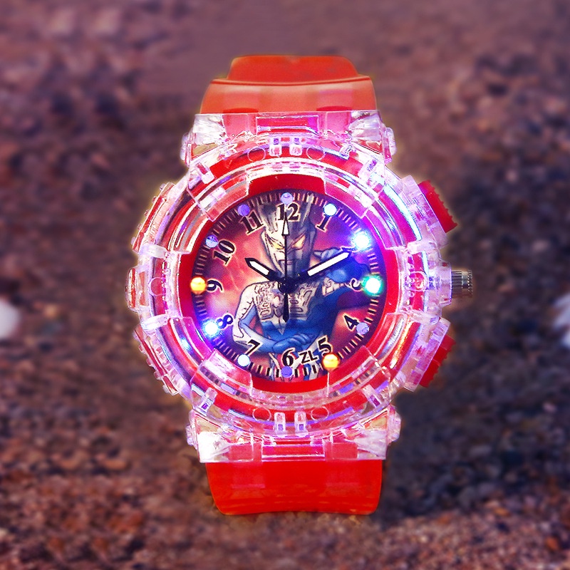Đồng Hồ Siêu Nhân Nhện Nhiều Màu Cho Bé Trai Có Đèn LED Phát Sáng, Chống Nước