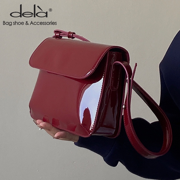 Dela Túi Da Đeo Vai Hình Vuông Phong Cách retro Hong Kong Thời Trang Thu Đông Cho Nữ