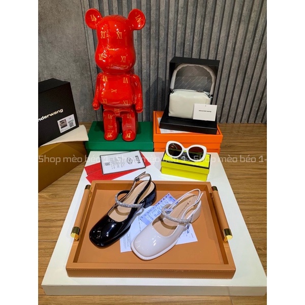 Sandal mũi vuông quai đá ngang gót thấp fullbox hàng quảng châu cao cấp