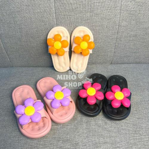 PHOM NHỎ Dép Quai Ngang Đính Hoa Màu Cực Xinh
