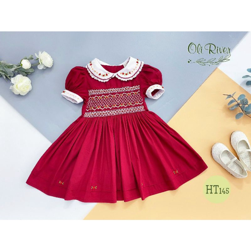 Smock đỏ cổ sen xinh xăn