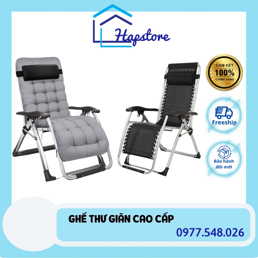 Ghế tựa thư giãn gấp gọn điều chỉnh tư thế có nệm êm,Ghế xếp ngả lưng ngủ trưa văn phòng cao cấp câu cá du lịch dã ngoại