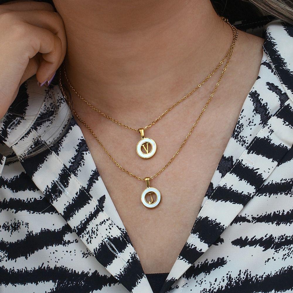 Vòng cổ Mặt 26 Chữ Cái Bằng Thép Không Gỉ Thời Trang Dành Cho Nữ