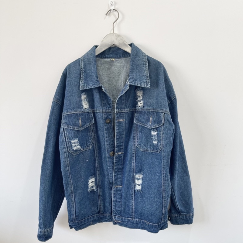 Áo khoác jean unisex dáng oversize dưới 70kg chất đẹp loại 1