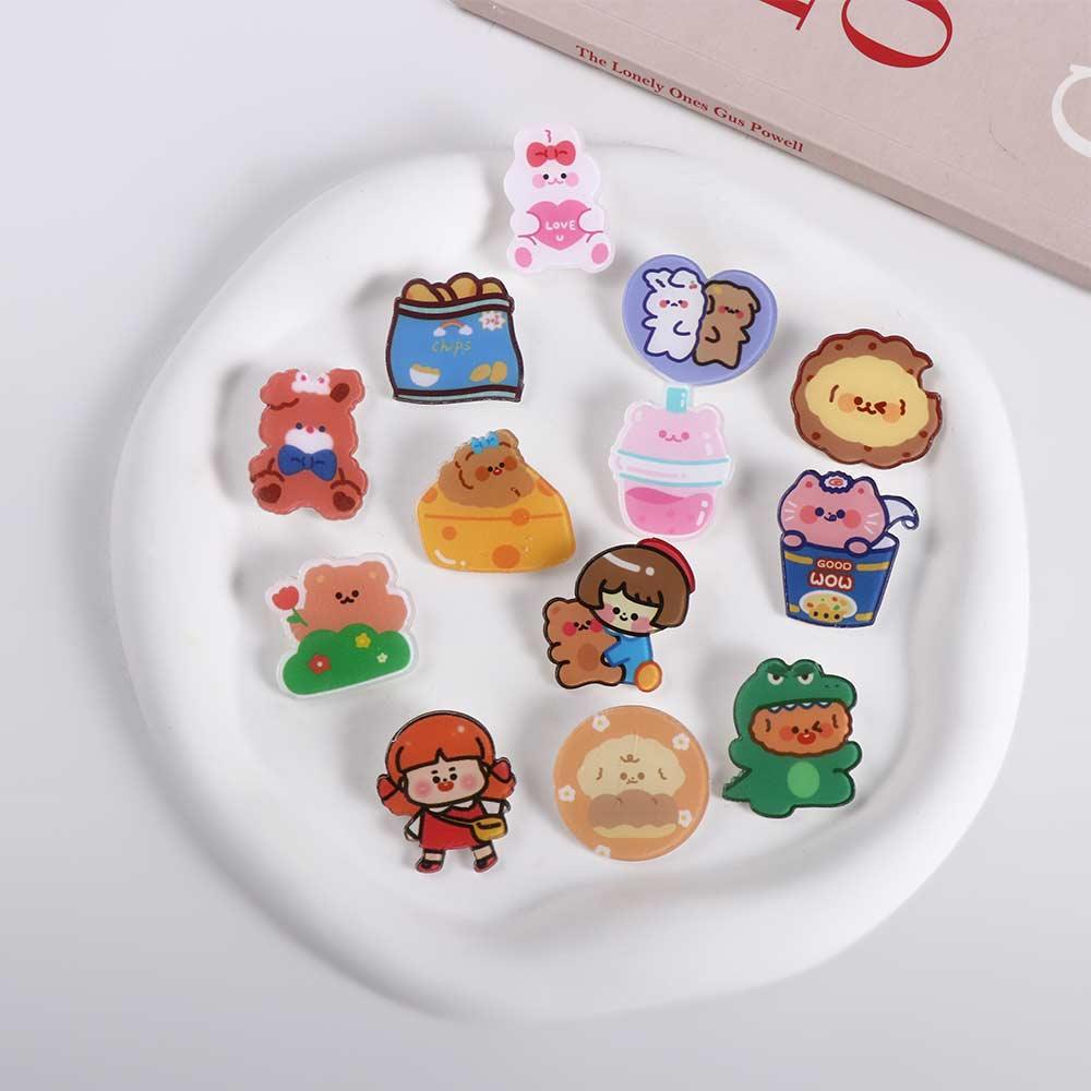 Ghim Cài Áo Bằng Acrylic Họa Tiết Hoạt Hình Dễ Thương Bắt Mắt