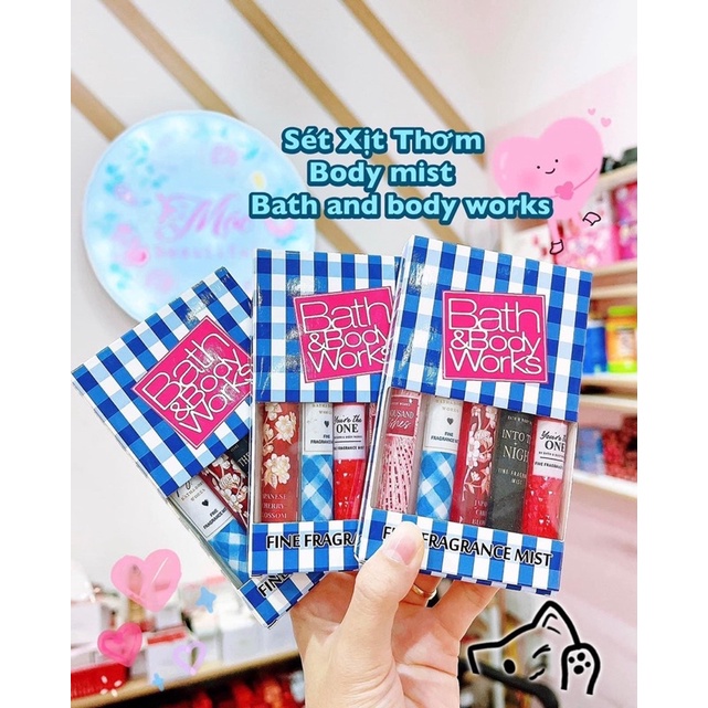 Xịt bodymist nước hoa nam nữ set 5 chai 10ml kèm túi giấy