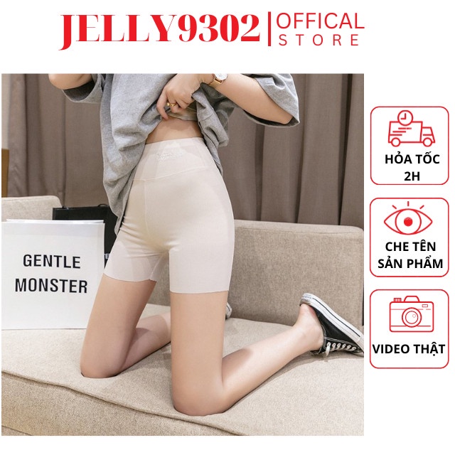 Quần đùi thun dệt kim nữ mặc trong váy kháng khuẩn siêu co giãn, Quần short mặc váy cạp cao hỗ trợ che bụng ôm body