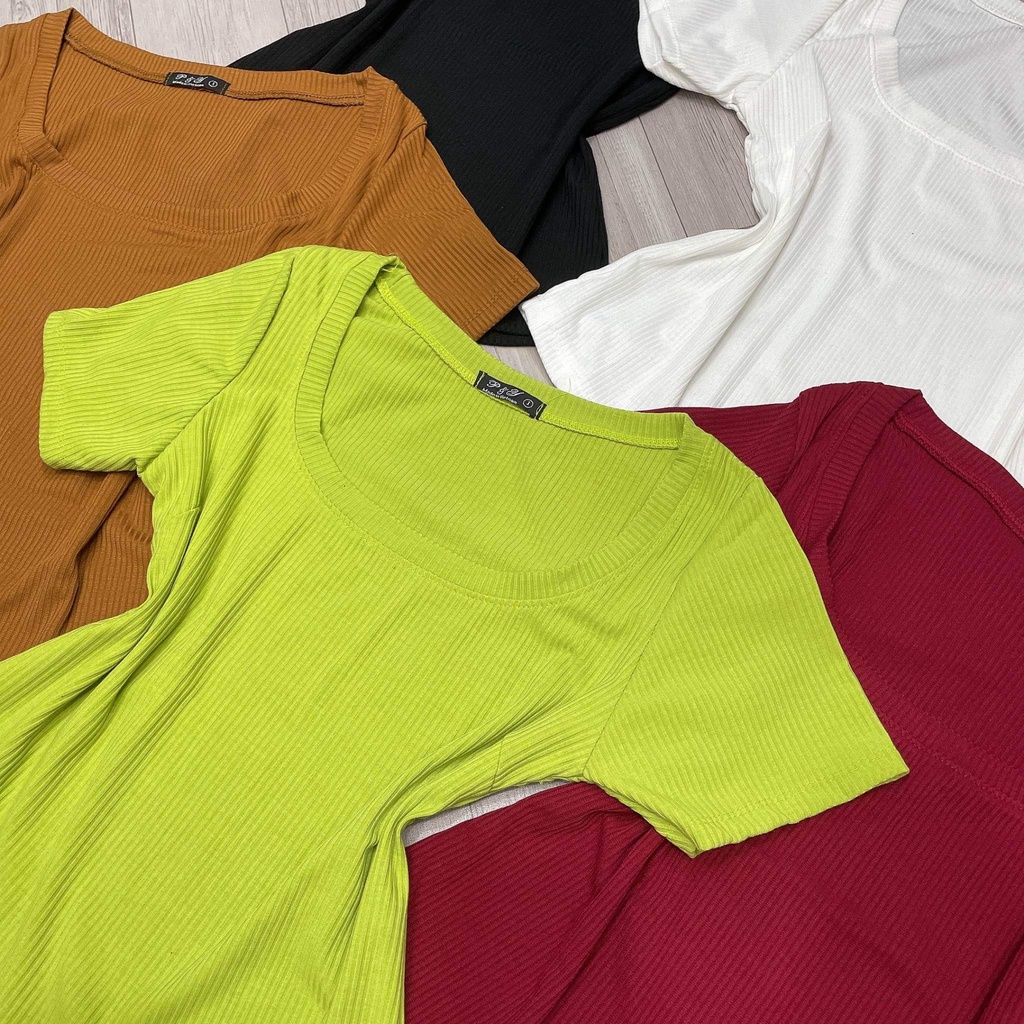 Áo Croptop Bigsize Cổ U Tôn Vòng 1 Chất Thun Gân Tăm Co Dãn,Áo Kiểu Big Size Tay Ngắn G65