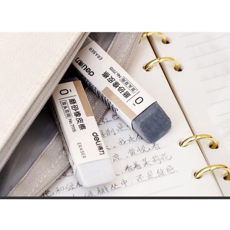 Gôm tẩy 2 đầu Deli 71115 / Gôm tẩy bút mực và tẩy chì
