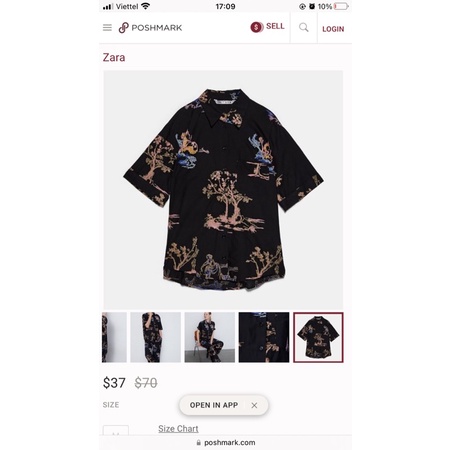 Áo sơ mi Zara thêu phom oversize ( nam /nữ mặc được)