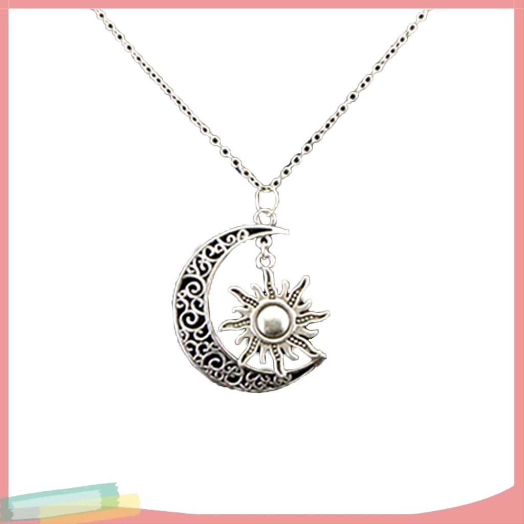 Dây Chuyền Hình Mặt Trăng Và Mặt Trời Phong Cách Cổ Điển Dành Cho Cả Nam Và Nữ