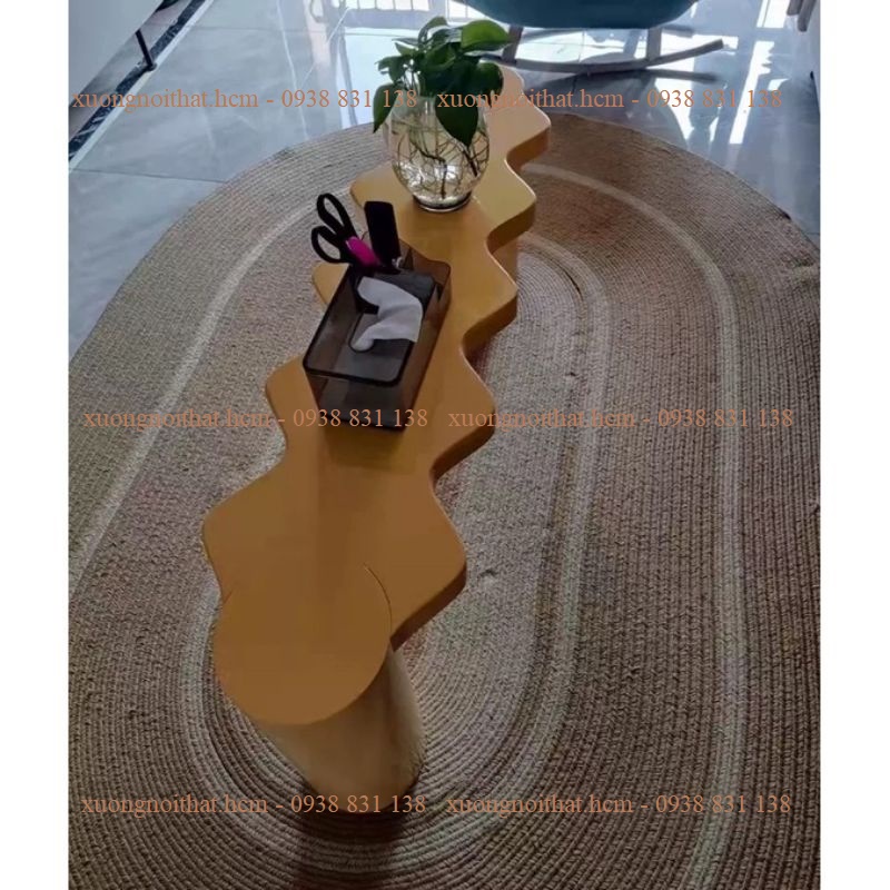 *Ảnh thật* bàn lượn sóng 2 trụ D1000xR300xC400 #xuongnoithat.hcm