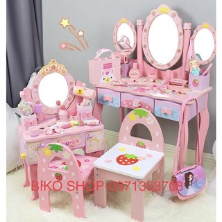 Bàn trang điểm bằng gỗ cho bé từ 2-3 tuổi_Bikoshop