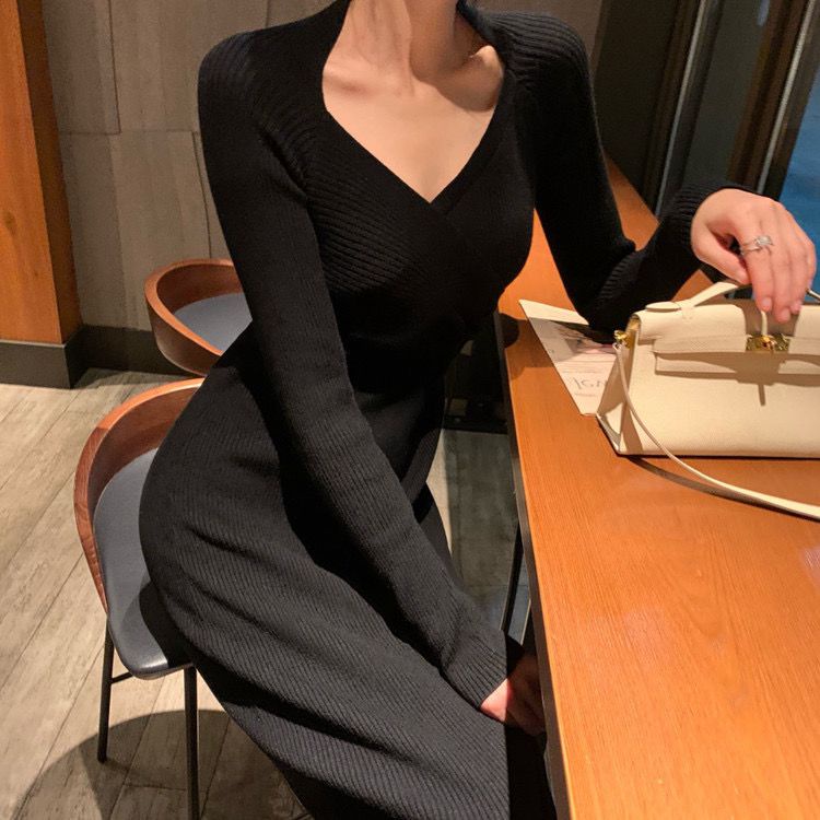 Áo Khoác Dệt Kim Dày Dặn Ôm Dáng Phong Cách Pháp Cổ Điển Hợp Thời Trang