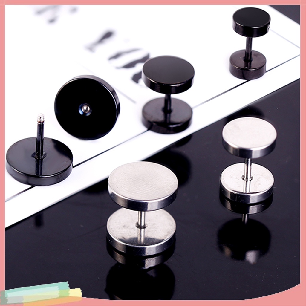 Bông tai hình quả tạ mạ điện thời trang cá tính cho nam