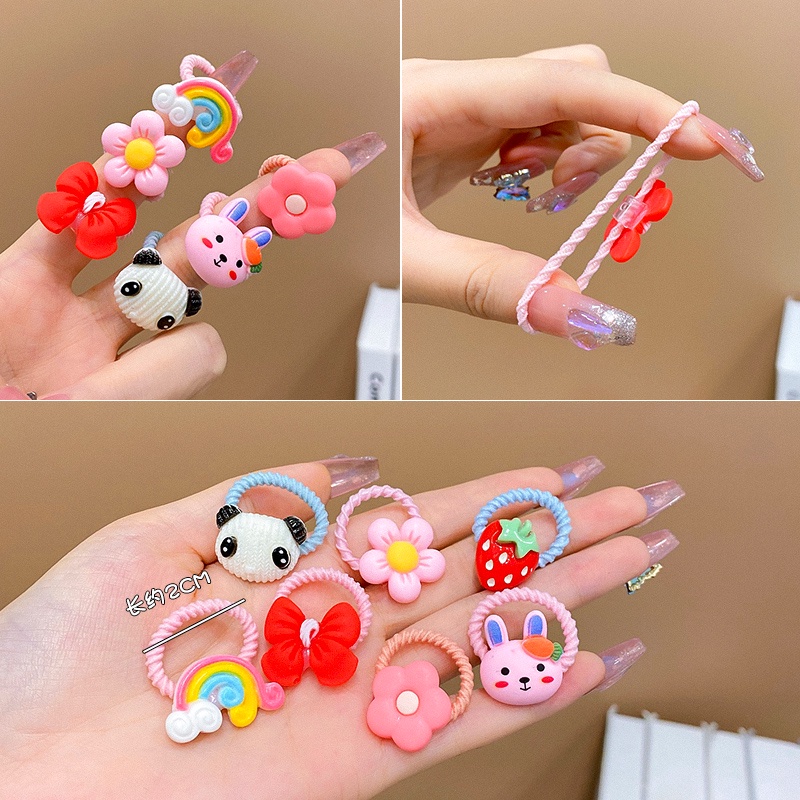 Dây Buộc Tóc Cao Su Họa Tiết Hoạt Hình Phong Cách Hàn Quốc Cho Bé Gái