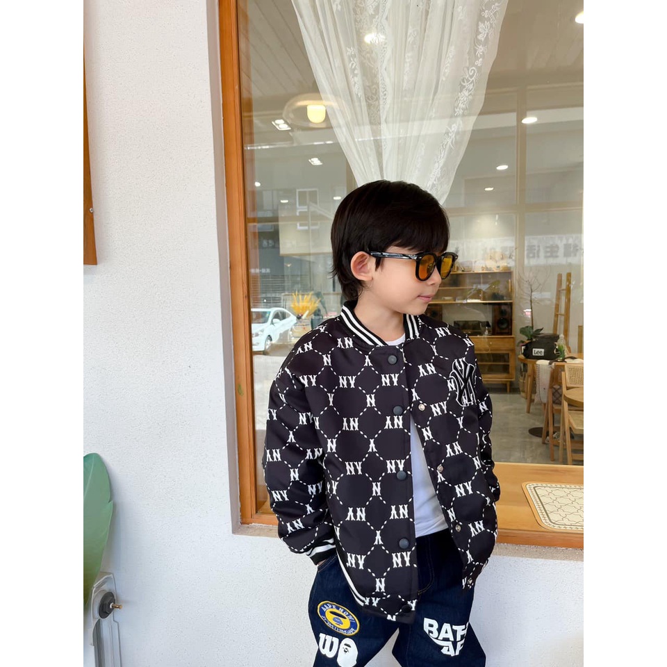 Áo khoác phao bomber họa tiết MLB 10-30kg bé trai bé gái