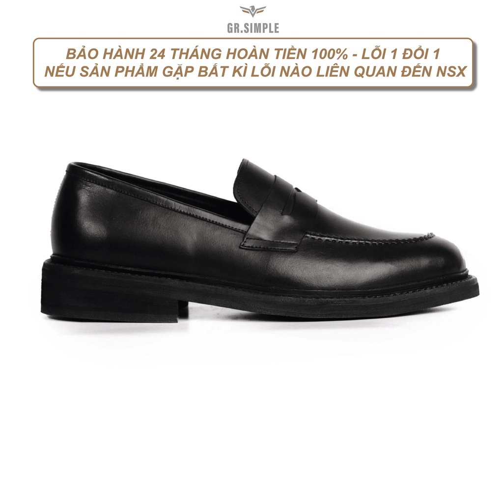 Giày tây Nam Loafer Da Bò bảo hành 24 Tháng, phom giầy ôm gọn, chính hãng Grayhomme ( GRSIMPLE - 002)