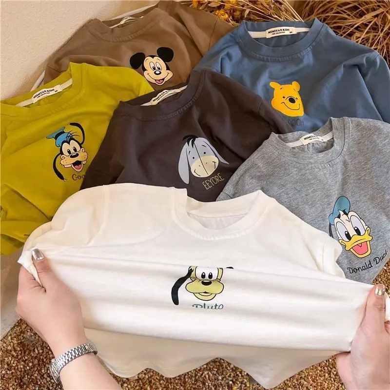 Áo Thun Cotton Tay Dài Dáng Rộng Mẫu Mới 2022 Thời Trang Xuân Thu Cho Bé