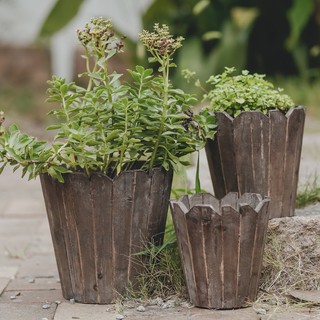 Chậu gỗ trồng cây cổ điển chịu được mưa nắng ngoài trời