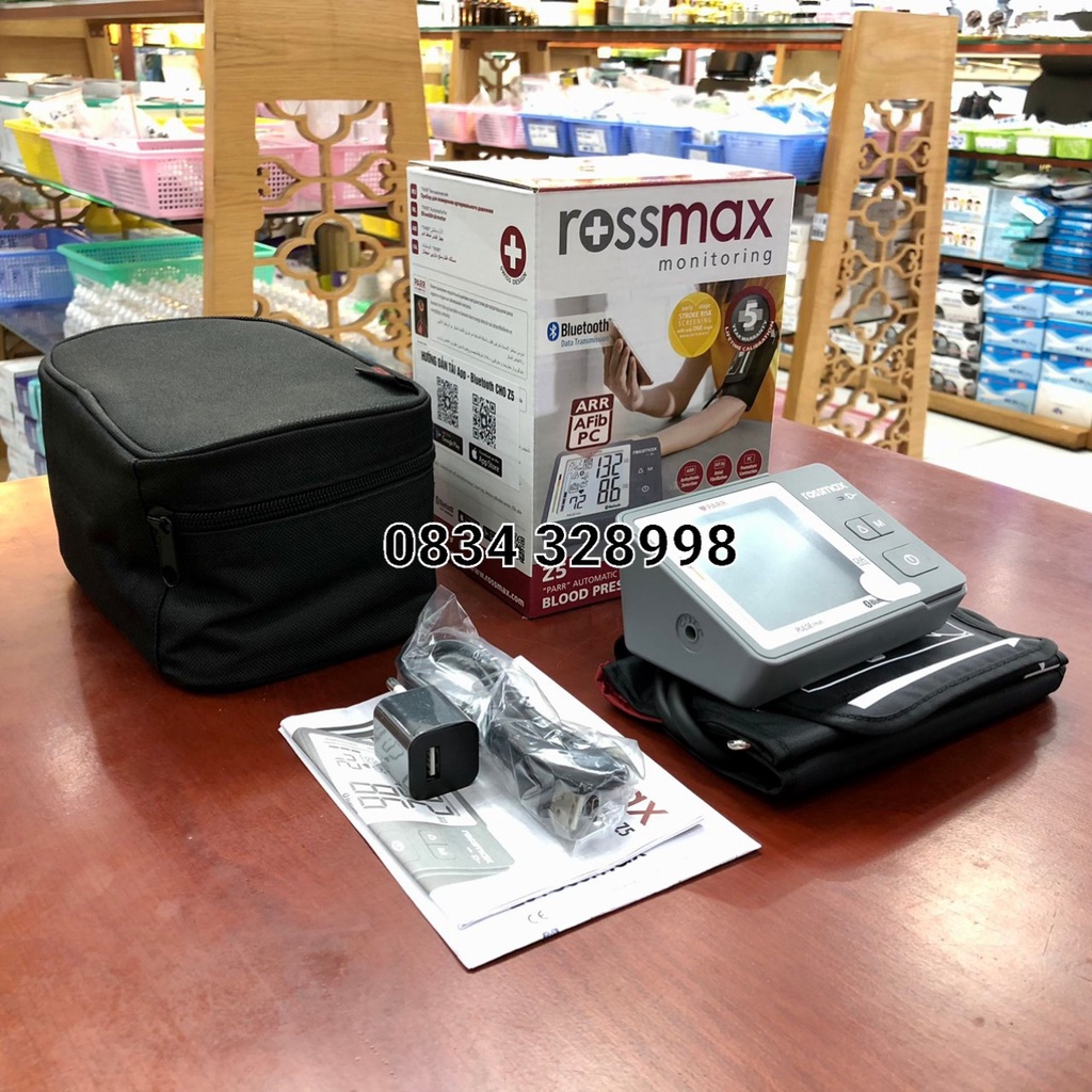 Máy đo huyết áp cảnh báo đột quỵ và rối loạn nhịp tim ROSSMAX Z5 (1 lần sạc dùng được khoảng 100 lần)