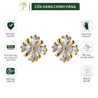 Khuyên tai bạc Ý s925 hoa 4 cánh ngọt ngào G2017 - AROCH Jewelry