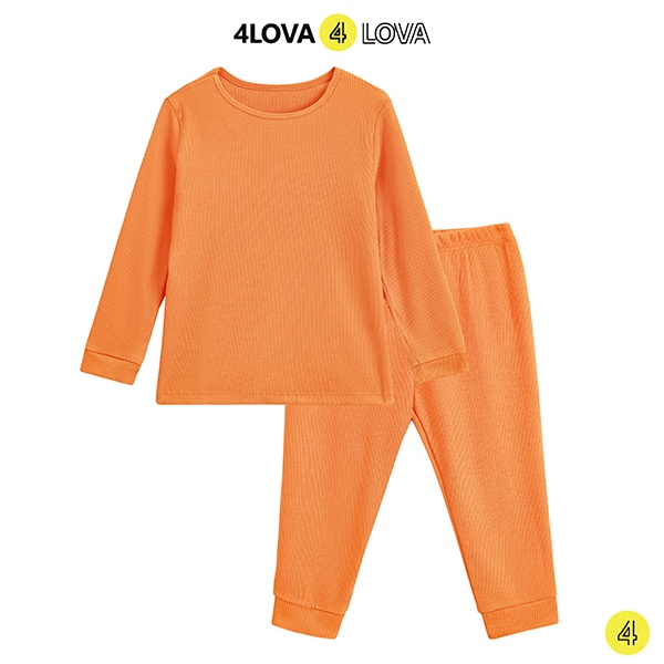 Bộ quần áo thun tăm giữ nhiệt cho bé 4LOVA chất cotton kiểu dáng body KID150