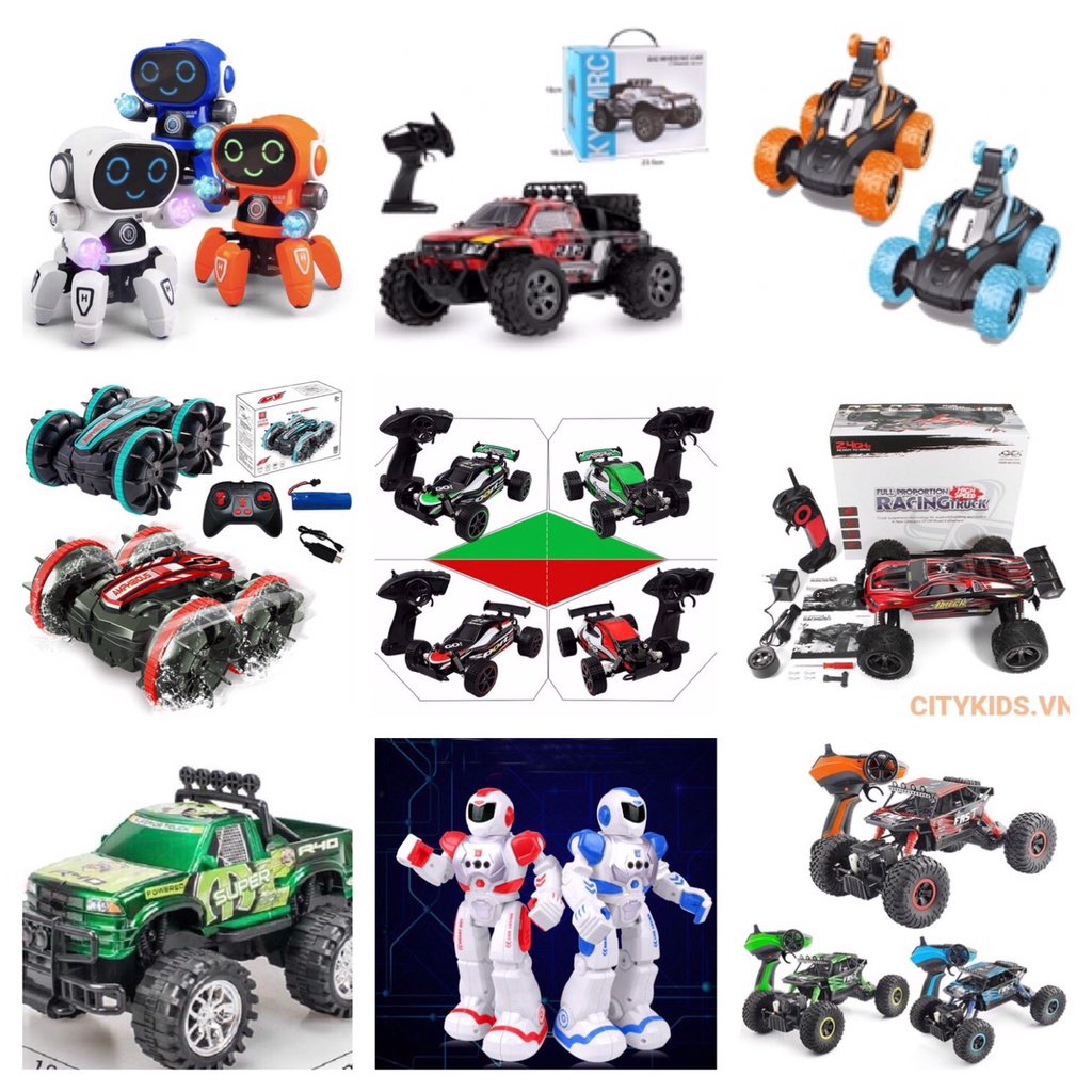 ( XẢ KHO ) Đồ Chơi Robot Nhún Nhảy Theo Nhạc & Xe Điều Khiển Từ Xa Xoay 360