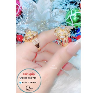 Nhẫn nữ mặt hoa to đính đá siêu sang-hn1912031