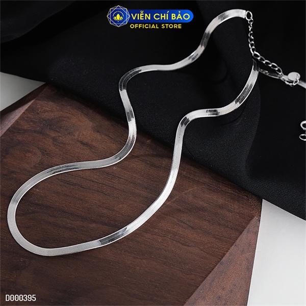 Dây chuyền choker xương rắn bản to chất liệu bạc Thái 925 thời trang phụ kiện trang sức nữ Viễn Chí Bảo D000395-To