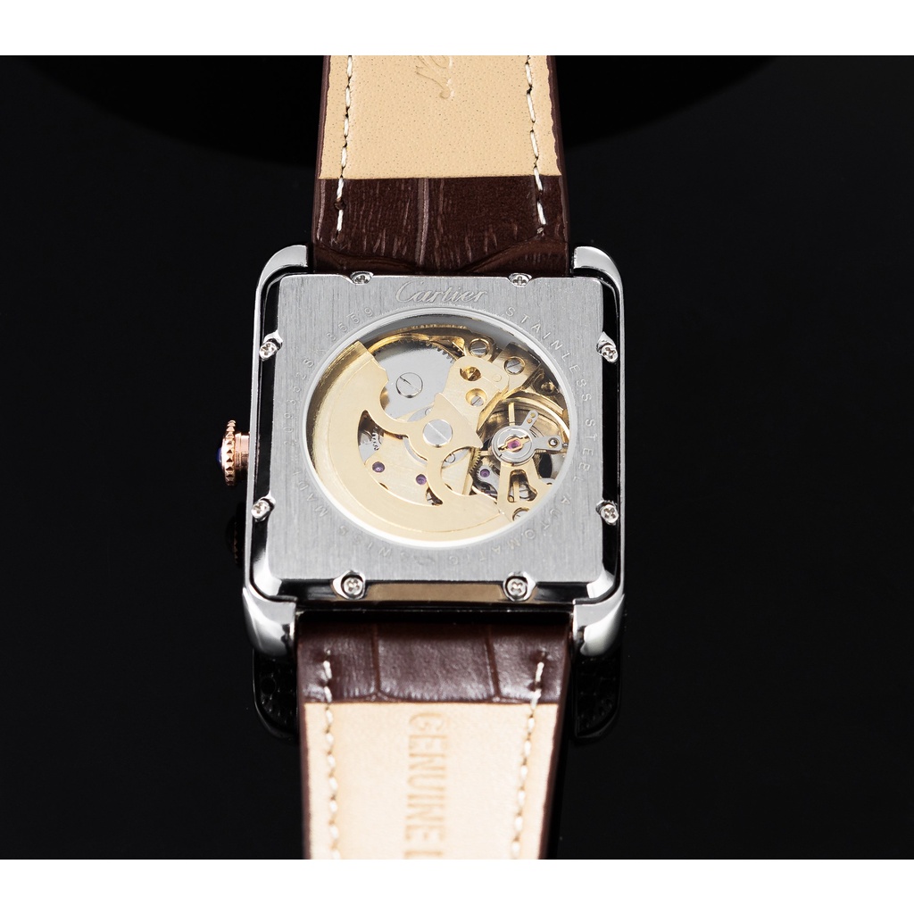 Đồng hồ CARTI mặt vuông CƠ VĨNH CỬU,  BẢO HÀNH 1 NĂM - Mặt sapphire sang trọng đeo thời trang, công việc
