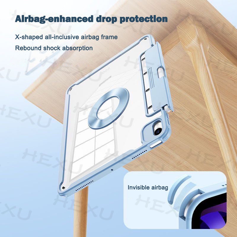 Bao Đựng Máy Tính Bảng Bằng Acrylic Trong Suốt Hít Nam Châm Xoay 720 Độ Cho Ipad Pro 11 12.9 Air5 Air4 10.9 7th 8th 9th 10.2 10th 2022 Sự Bảo Vệ
