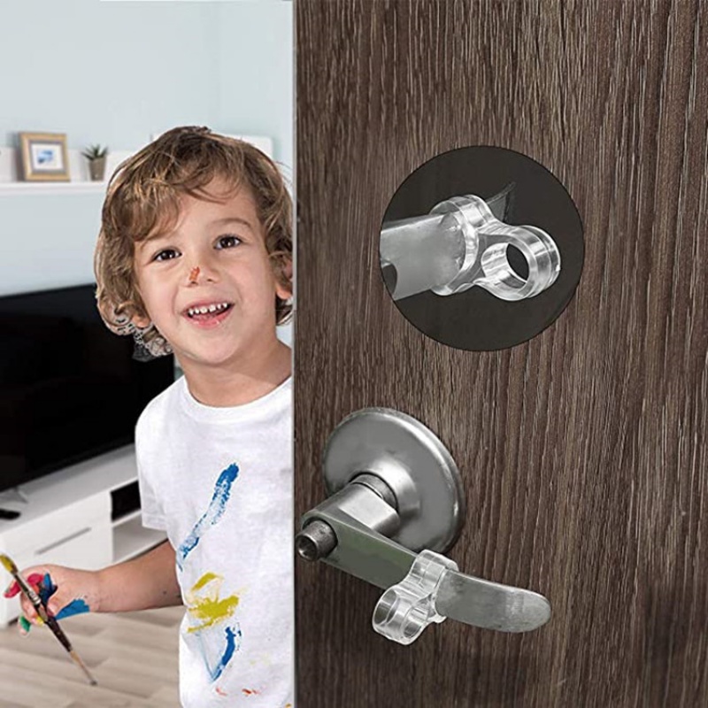 Miếng Chặn Cửa Bằng Silicon PVC Trong Suốt Chịu Nhiệt Tốt Chống Sốc An Toàn Cho Bé