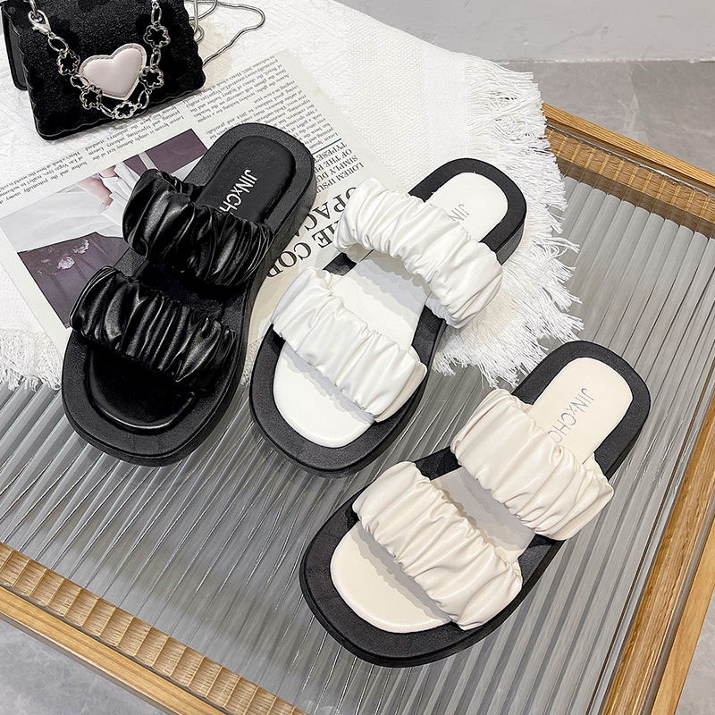 Dép Sandal Đế Dày Phong Cách Hàn Quốc Mới Cho Nữ