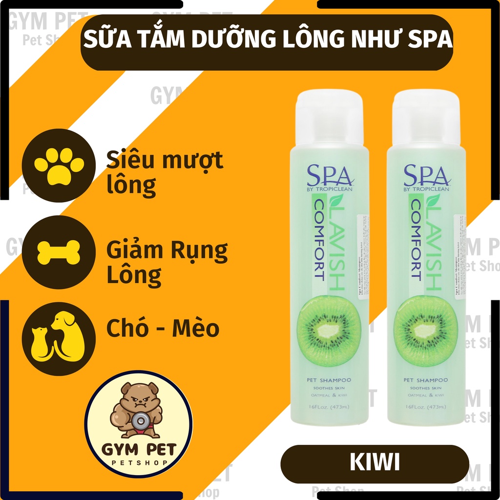 Sữa Tắm Dưỡng Lông Cao Cấp Chuẩn Spa Cho Chó Mèo Hương Kiwi- Spa by Tropiclean