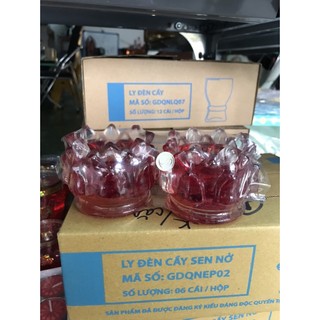 1 cặp đèn cầy hoa sen nở lớn dùng trong thờ cúng