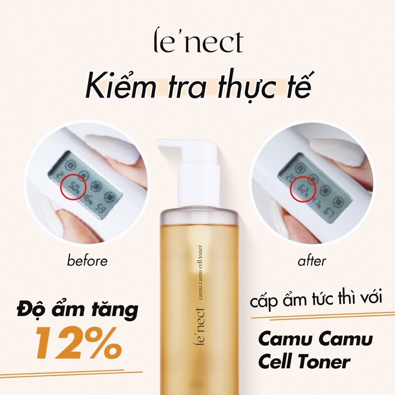 Nước cân bằng BB Le'nect Camu Camu Cell Toner + Bông tẩy trang Le'nect Self Skin Pad