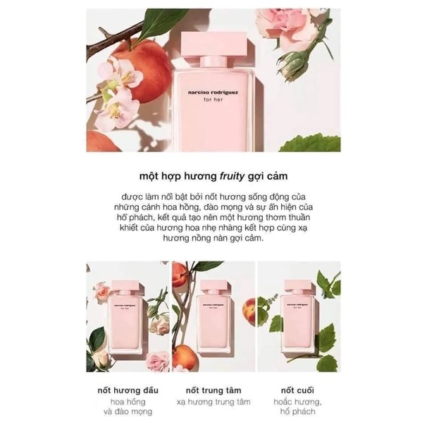 Nước hoa chiết narciso hồng nhạt 10ml hàng xịn mùi hương phấn hoa hồng đảo nước hoa - A10